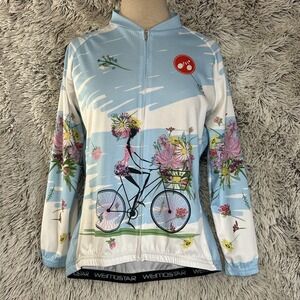 Weimostar Cycling‎ Jersey Road Bike Zip Up Long Sleeve Floral Women's  XL